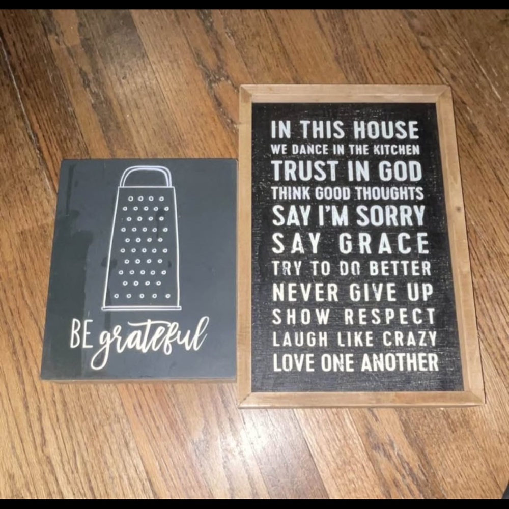 Be Grateful and Inspirational Wall Art Set - Black and Brown